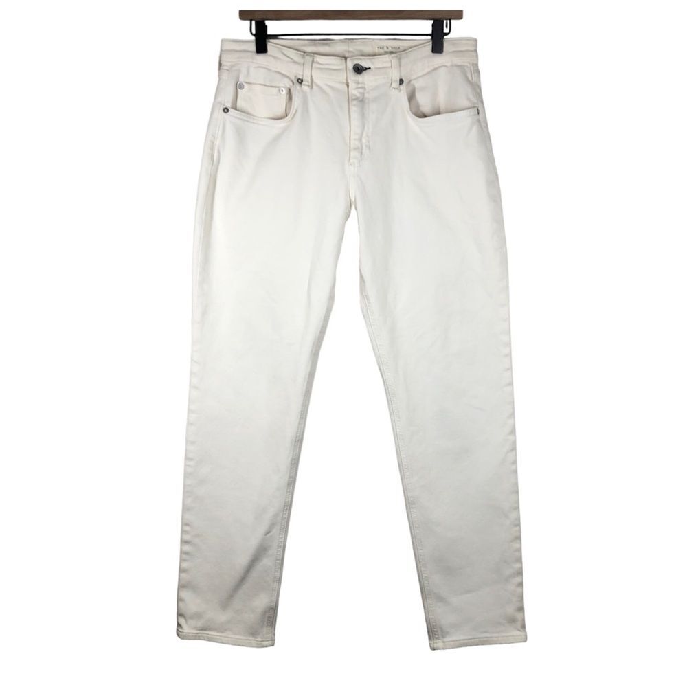 Rag & Bone Women’s Slim Straight White Ecru Jeans Stretch Size 32